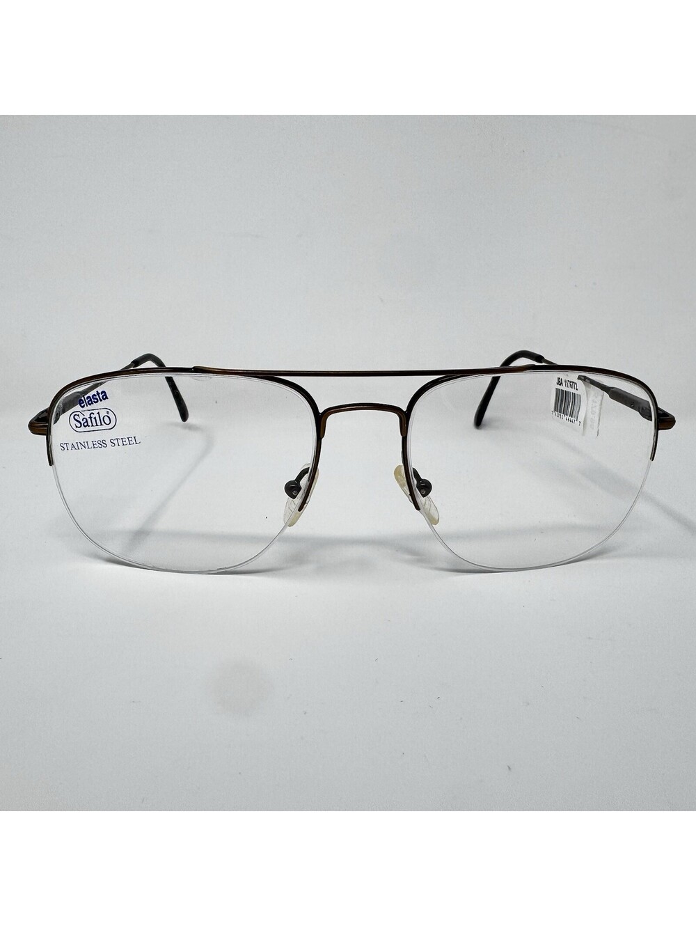 Safilo Elasta 3792 KW3 Bronze Aviator Semi Rimless Eyeglass Frames 57-18-140 NWT